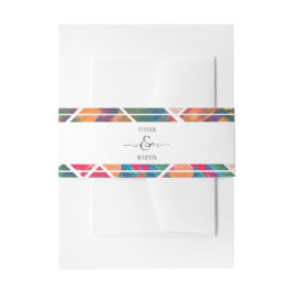 アー絵を描カラフルモダン結婚抽象芸術 招待状ベリーバンド