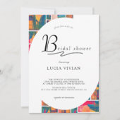 アー絵を描トカラフルモダン抽象芸術ブライダルシャワー 招待状 (正面)