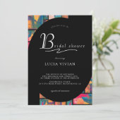 アー絵を描トカラフルモダン抽象芸術ブライダルシャワー 招待状 (スタンド正面)