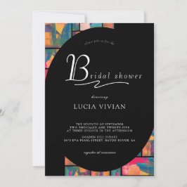アー絵を描トカラフルモダン抽象芸術ブライダルシャワー 招待状