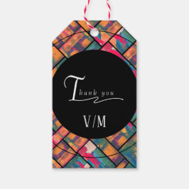 アー絵を描トカラフルモダン抽象芸術 ギフトタグ