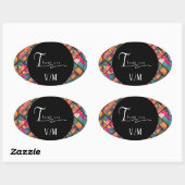 アー絵を描トカラフルモダン抽象芸術 楕円形シール (シート)