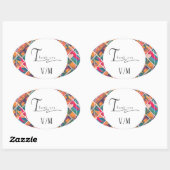 アー絵を描トカラフルモダン抽象芸術 楕円形シール (シート)