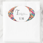 アー絵を描トカラフルモダン抽象芸術 楕円形シール (バッグ)