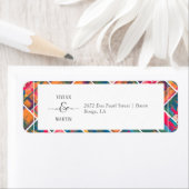 アー絵を描トカラフルモダン結婚の差出人住所 ラベル (インサイチュ)