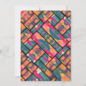 アー絵を描トカラーオレンジモダン抽象芸術結婚ズ 招待状 (裏面)