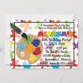 アー絵を描ト絵を描バースデーパーティ招待状 招待状 (正面)