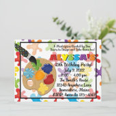 アー絵を描ト絵を描バースデーパーティ招待状 招待状 (スタンド正面)