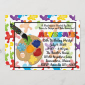 アー絵を描ト絵を描バースデーパーティ招待状 招待状 (正面/裏面)