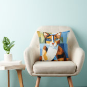 アー絵画トのキュビズム猫 クッション (椅子)