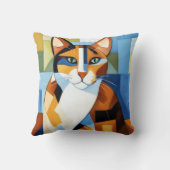 アー絵画トのキュビズム猫 クッション (裏面)