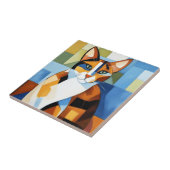 アー絵画トのキュビズム猫 タイル (側面)