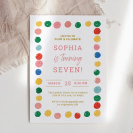 アー絵画トのパーティーガール絵画ズ誕生日キッズ 招待状