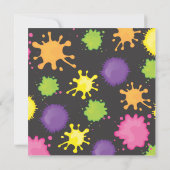 アー絵画トバースデーパーティ招待状オンブラック 招待状 (裏面)