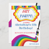 アー絵画ト誕生日パーティーの招待 招待状 (正面/裏面)