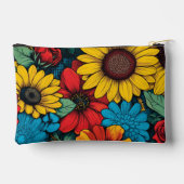アー鮮やかトフローラポップ・アートのデザインwuthひまわり アクセサリーポーチ (裏面)