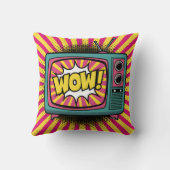 アー鮮やかトポップ・アートのレトロTV クッション (裏面)