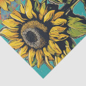 アー鮮やかトポップ・アートの・サンフラワーデクページ紙 薄葉紙 (詳細)