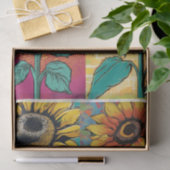 アー鮮やかトポップ・アートの・サンフラワーデクページ紙 薄葉紙 (ギフト)