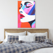 アー鮮やかト女子ポートレートデジタルアート キャンバスプリント (インサイチュ (寝室))