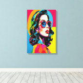 アー鮮やかト女子レトロシックなウォールデコールキャンバス キャンバスプリント (インサイチュ (ウッドフロア))