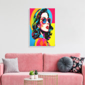 アー鮮やかト女子レトロシックなウォールデコールキャンバス キャンバスプリント (インサイチュ (リビング))