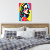 アー鮮やかト女子レトロシックなウォールデコールキャンバス キャンバスプリント (インサイチュ (寝室))