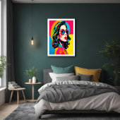 アー鮮やかト女子レトロシックな壁の装飾ポスター ポスター