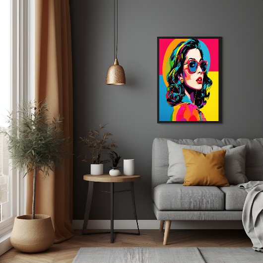 アー鮮やかト女子レトロシックな壁の装飾ポスター ポスター