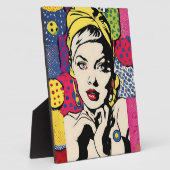 アー鮮やかポップ・アートのトポートレートレトロアート フォトプラーク (側面)