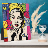 アー鮮やかポップ・アートのトポートレートレトロアート フォトプラーク (側面)