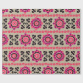 ア伝統的ジア・スザンヌ・シームレス模様 ラッピングペーパー (フラット)