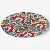 ア伝統的フカラフルリカ族先住民芸術 ペーパープレート (アングル)