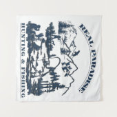 ア実在プレス狩りと魚釣り タペストリー (正面(横))