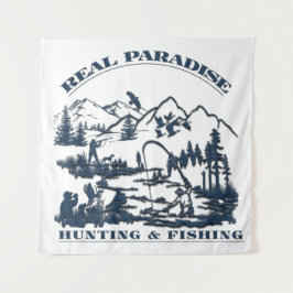 ア実在プレス狩りと魚釣り タペストリー