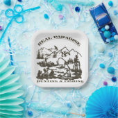 ア実在プレス狩りと魚釣り ペーパープレート (パーティー)