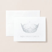 ア恋しく思メリカスタイルフォイルクラウンノートカード 箔カード (封筒付き正面)