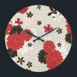 ア日本のート伝統的の花柄 ラージ壁時計<br><div class="desc">花柄の美し日本のい時計。</div>