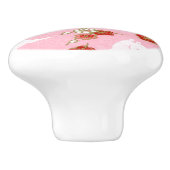 ア日本のート：ピンク桜&うさぎ陶器のつまみ セラミックノブ (側面)