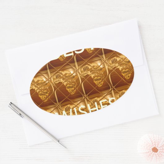 ア最高のフリカの願い:黄金の大陸 楕円形シール (封筒)