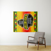 ア祝フリカ地図を表示した黒い歴史グランジ タペストリー (インサイチュ(横))