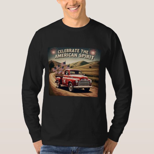 『ア祝メリカの精神』クラシックトラック Tシャツ (正面)
