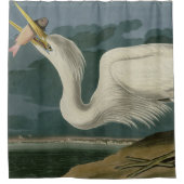 ア素晴らしウドゥボンの鳥たちから来たホワイトヘロン シャワーカーテン (正面)