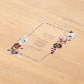 ア素朴ネモネフローラ火焔手描き縁ど アクリル招待状 (レイダウン)