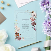 ア素朴ネモネフローラ火焔手描き縁ど アクリル招待状 (インサイチュ (ウェディング))