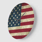 ア素朴メリカ国旗式時計 ラージ壁時計 (傾斜)