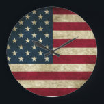 ア素朴メリカ国旗式時計 ラージ壁時計<br><div class="desc">ア素朴メリカ国旗時計デザイン

イメージ情報：

Pixabay LicenseFree （商用用）属性は不要</div>