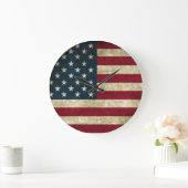 ア素朴メリカ国旗式時計 ラージ壁時計 (ホーム)
