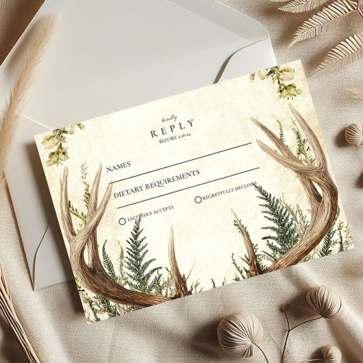 ア素朴ントラーウッドランドフローラ結婚ズ 出欠カード