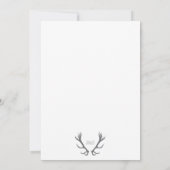 ア素朴ントラーミニマルとイニシャルウェディング招待 招待状 (裏面)